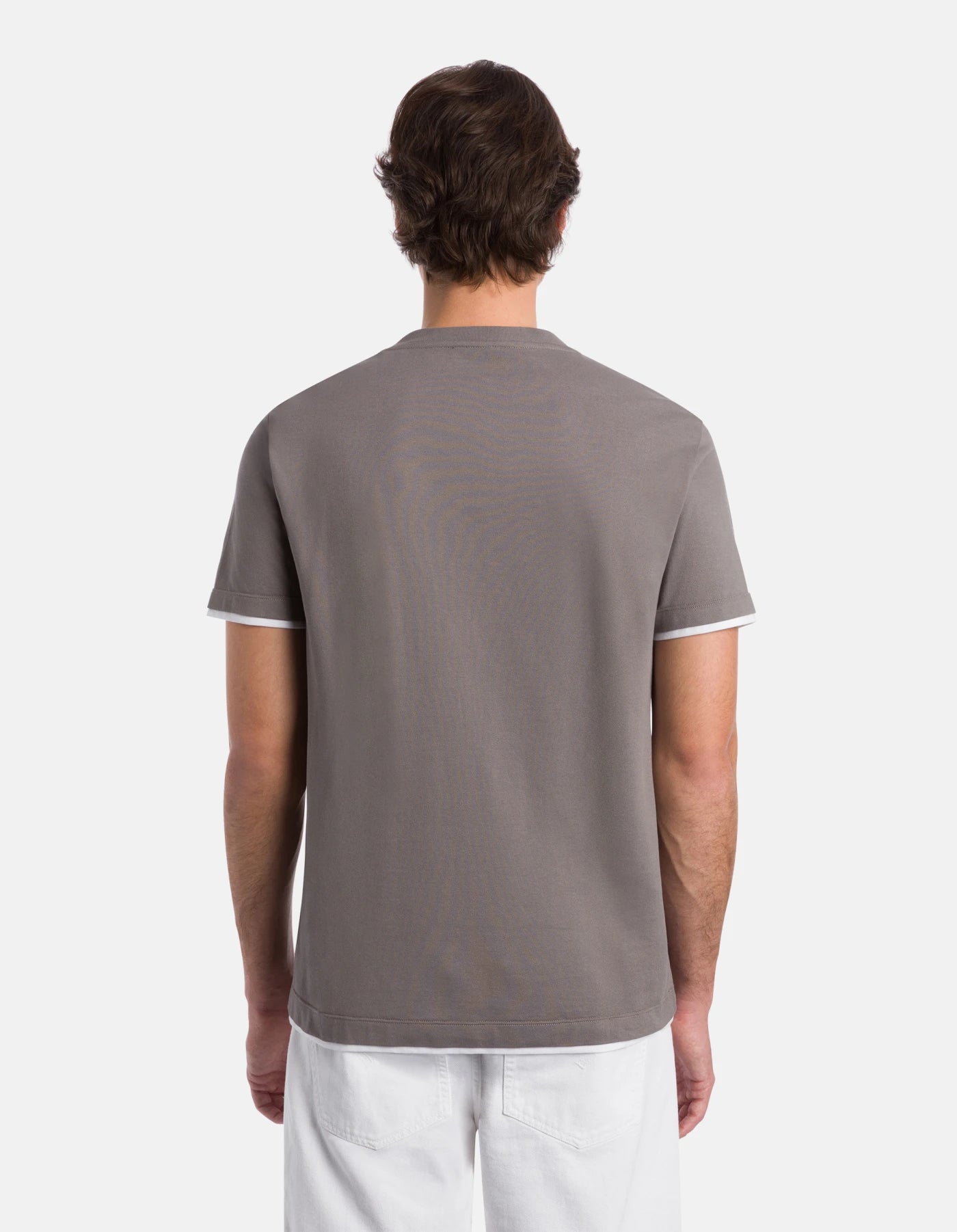 T-shirt Girocollo Regular in Piquet Bicolore DON DUP