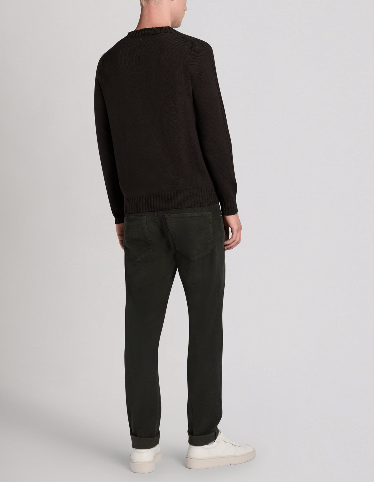Maglia Girocollo Regular con Intarsi in Costa Inglese