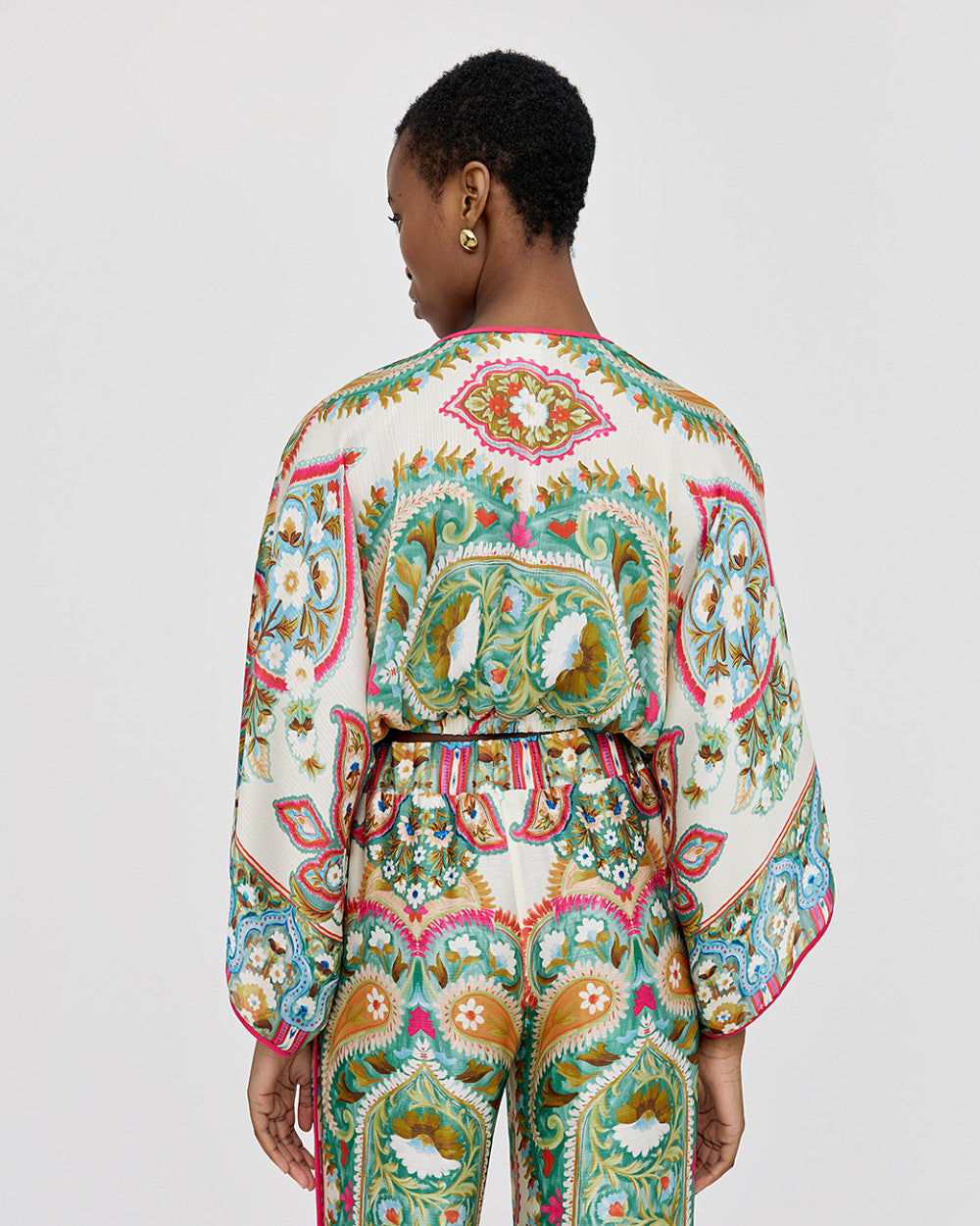 Blusa avvolgente stampata