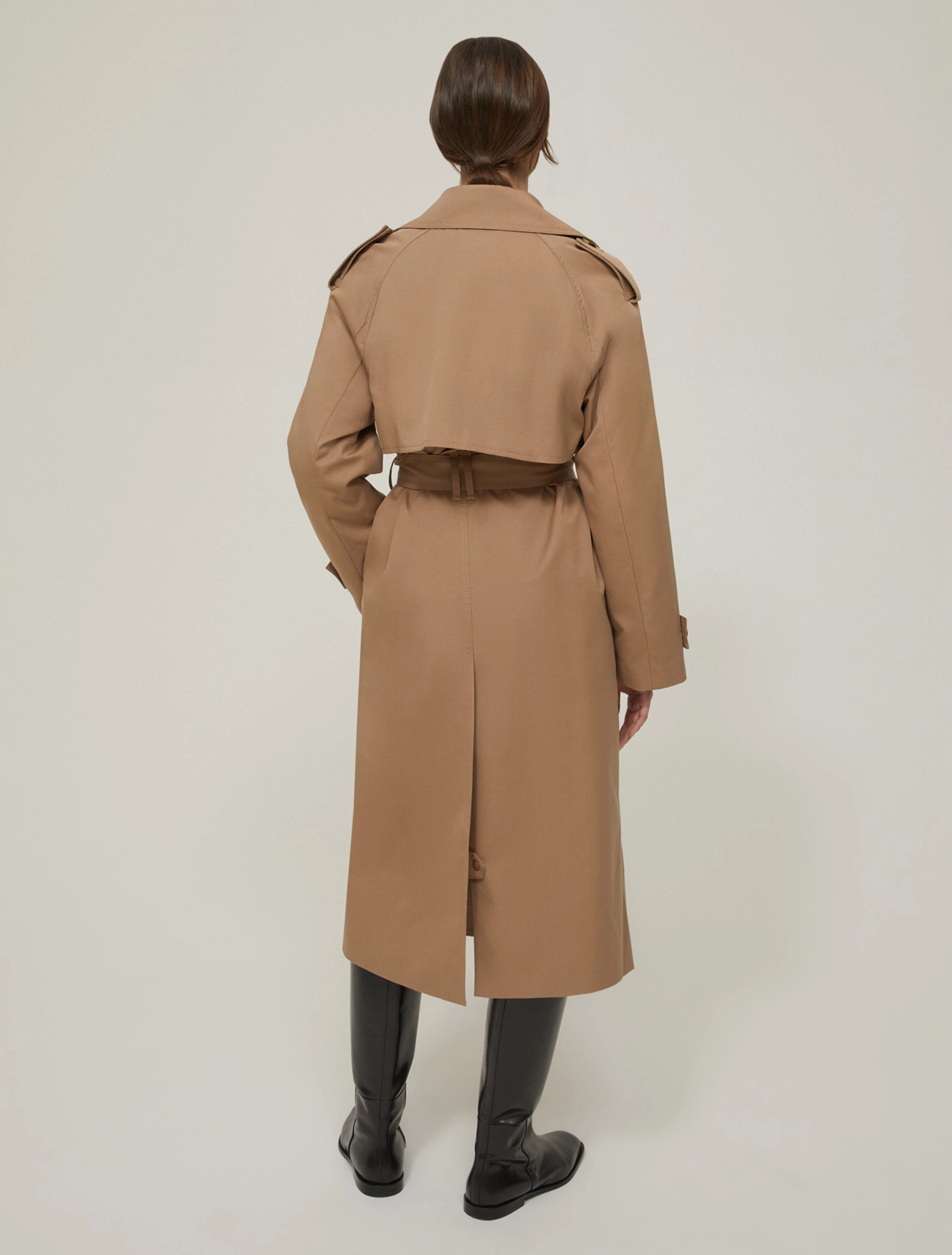 Trench doppiopetto in gabardine