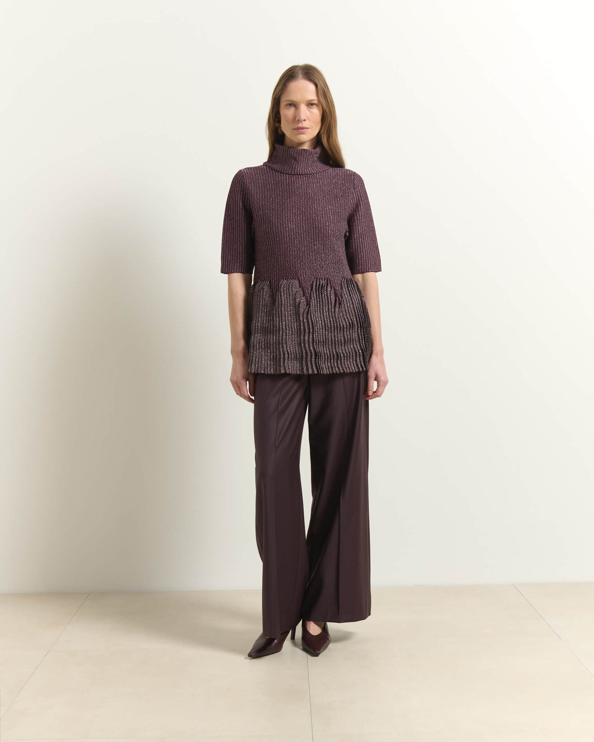MAGLIA A COSTINE CON FILO LUREX