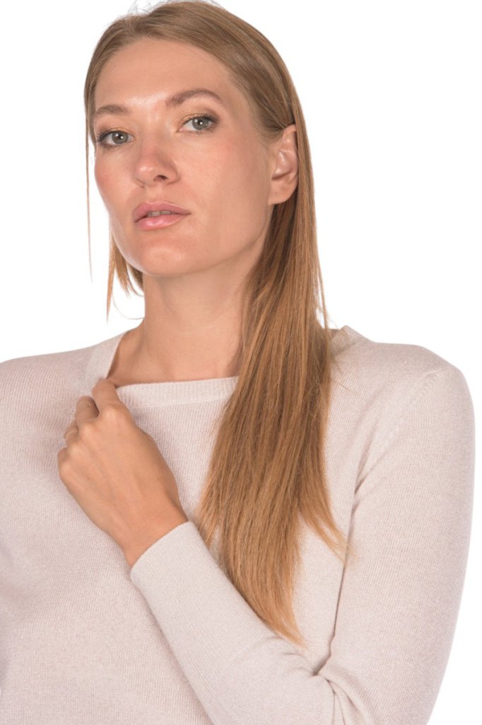 Girocollo con spacchi in Cashmere e Viscosa