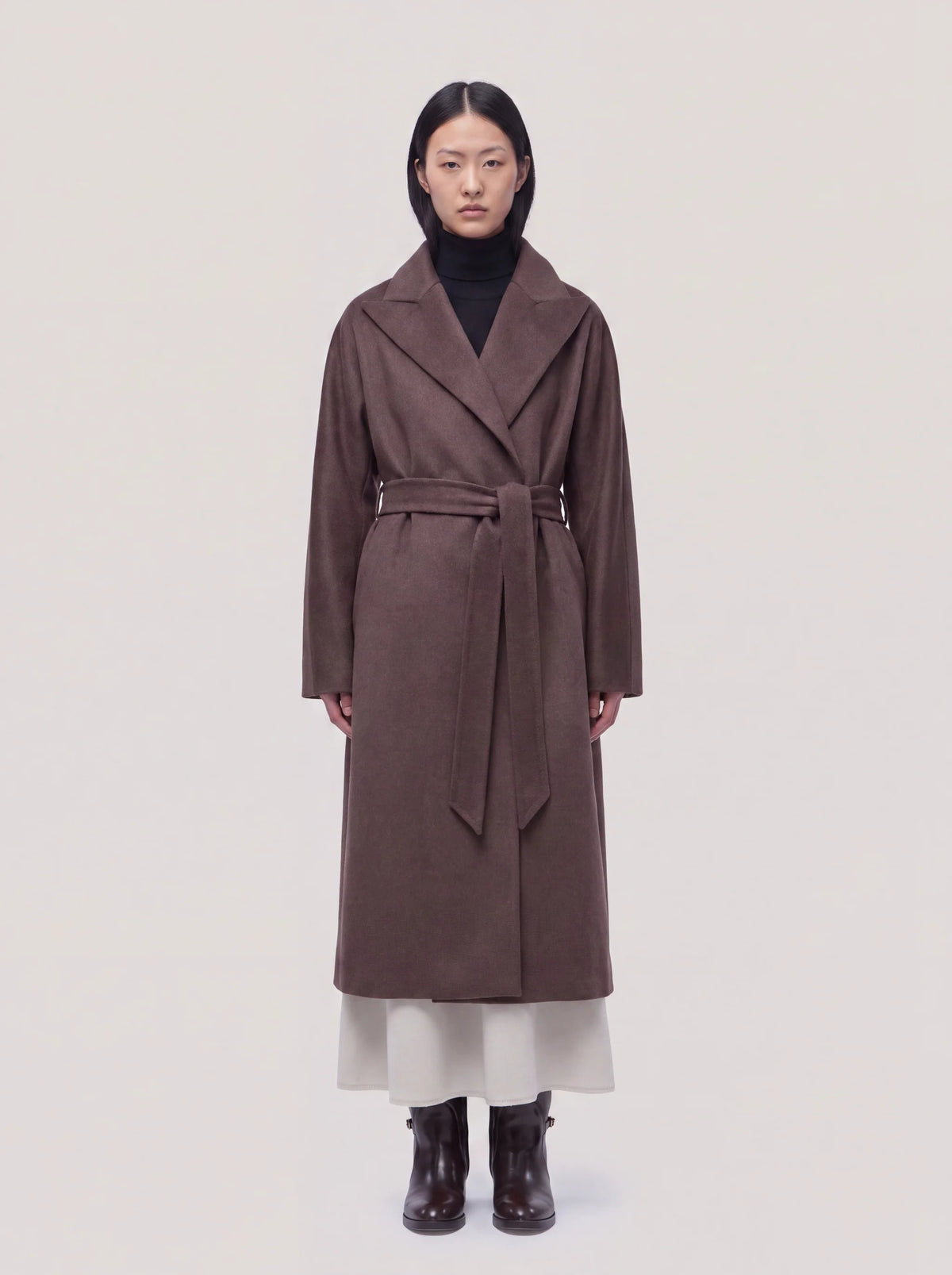 Cappotto Lungo in Cashmere con Cintura