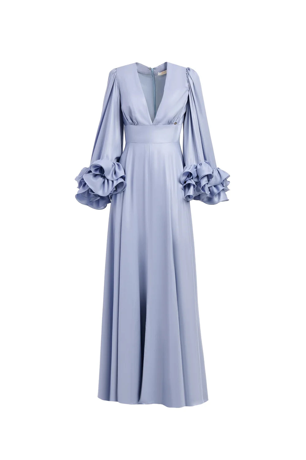 Abito Manica Lunga Con Rouche