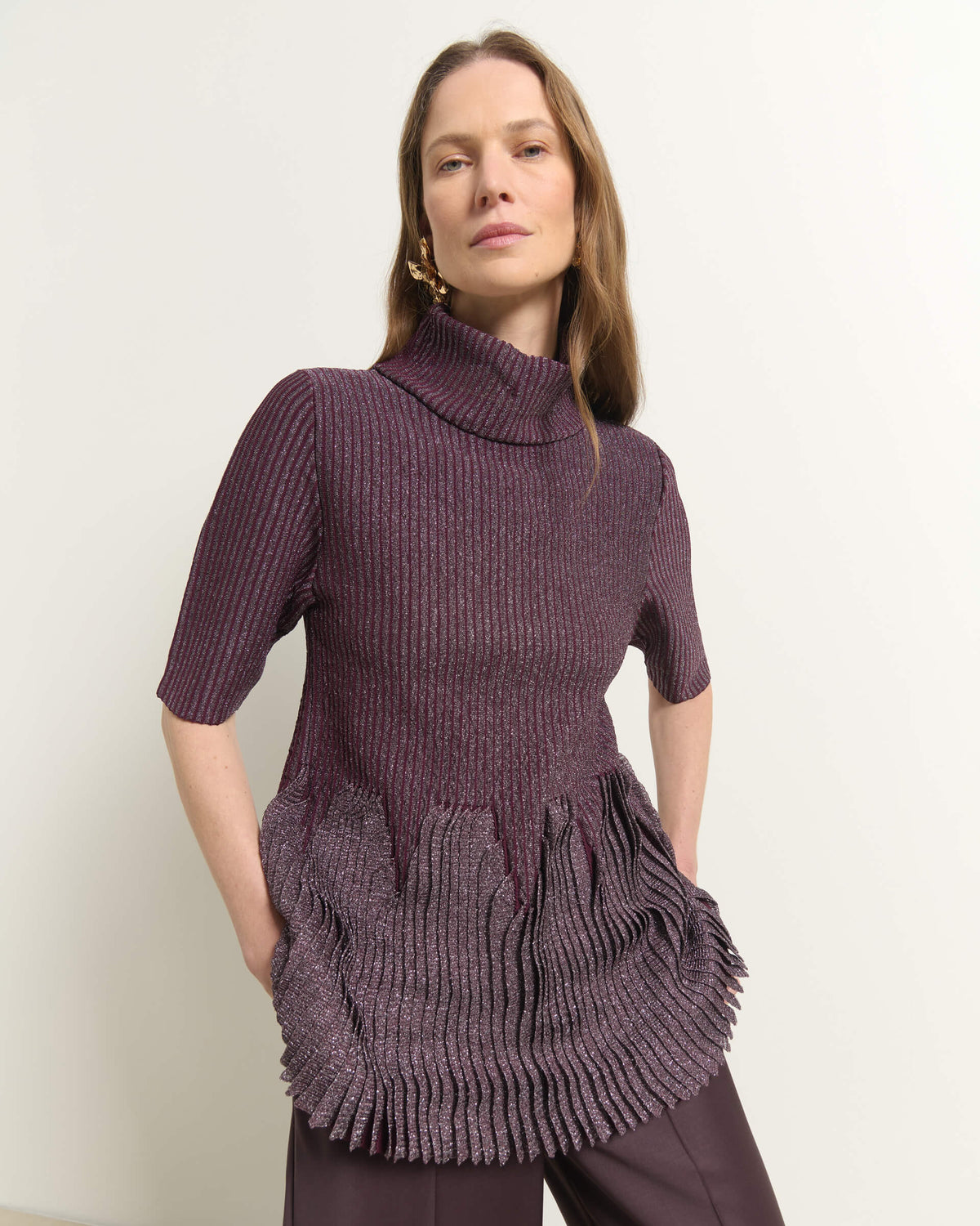 MAGLIA A COSTINE CON FILO LUREX