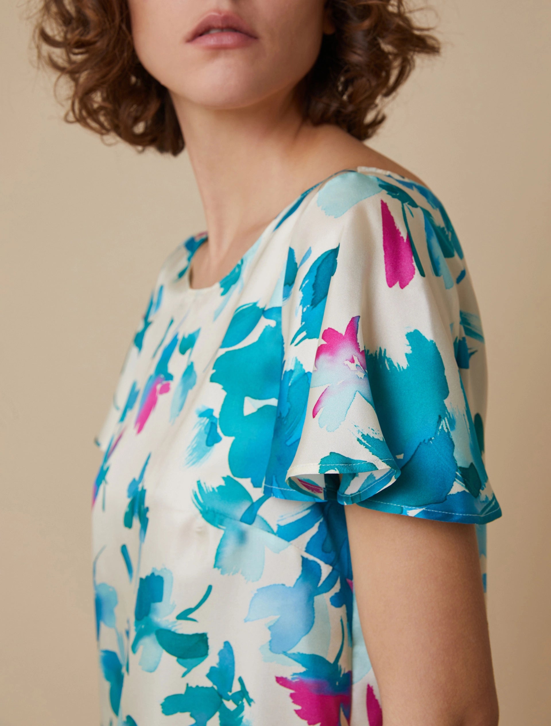 Abito In Twill Di Seta