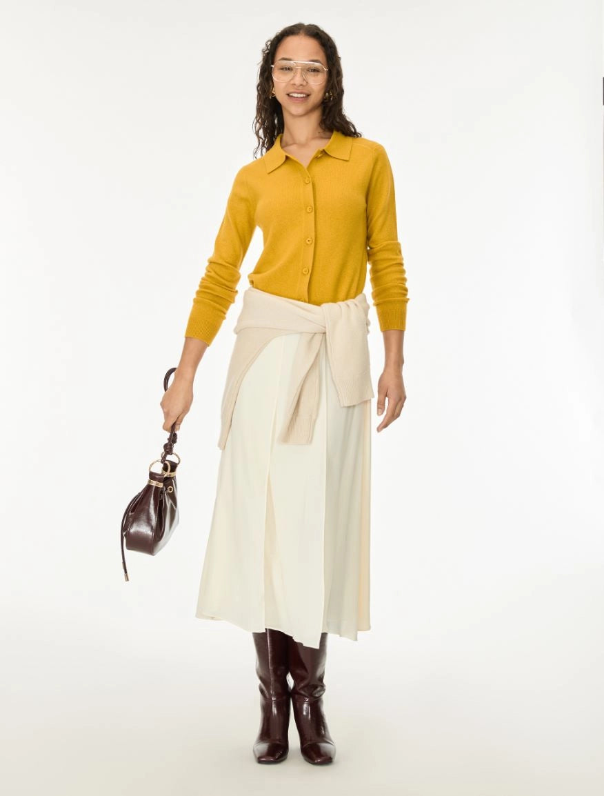 Cardigan in Pura Lana Taglio a Camicia