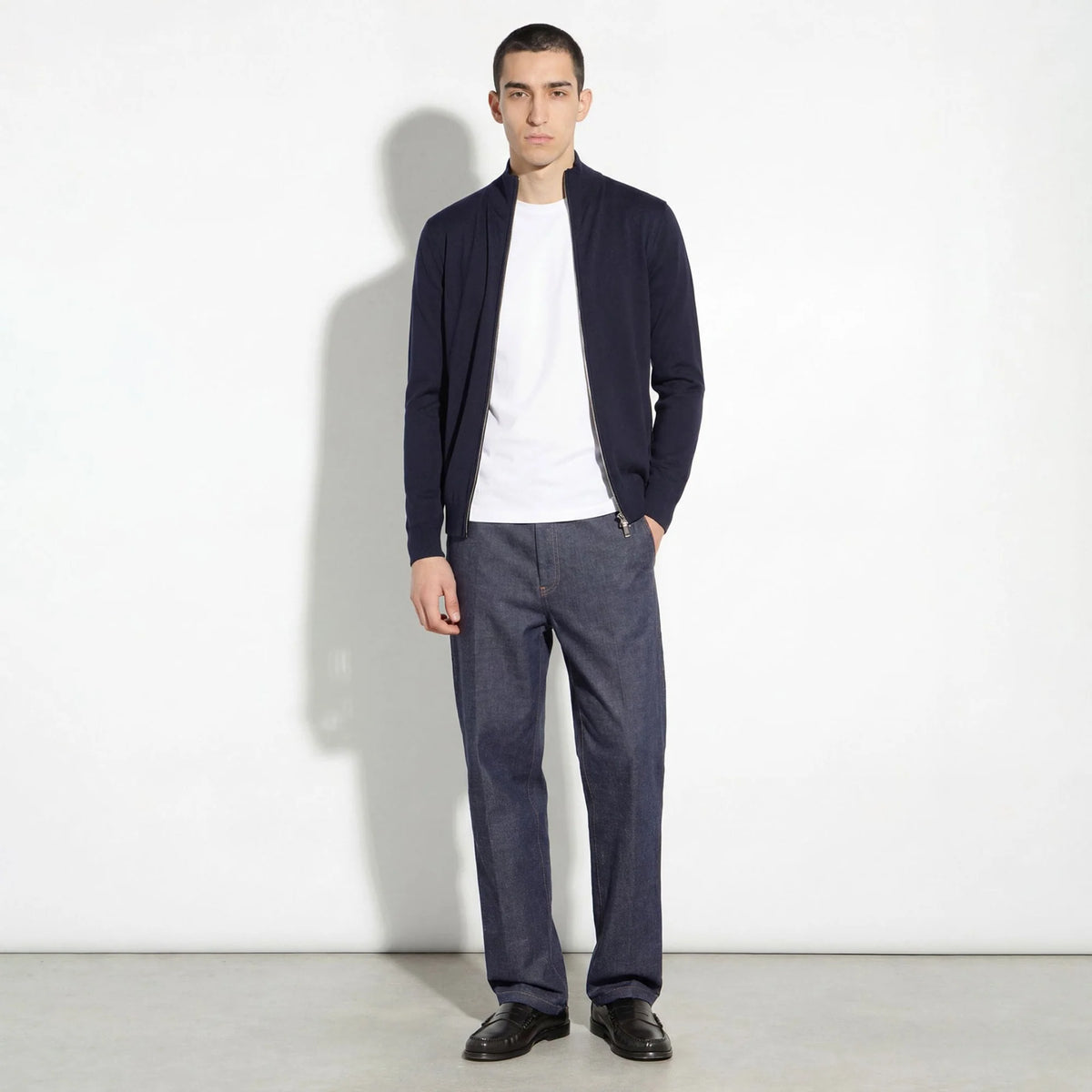 Maglia Cardigan con Zip in Lana Finezza 16