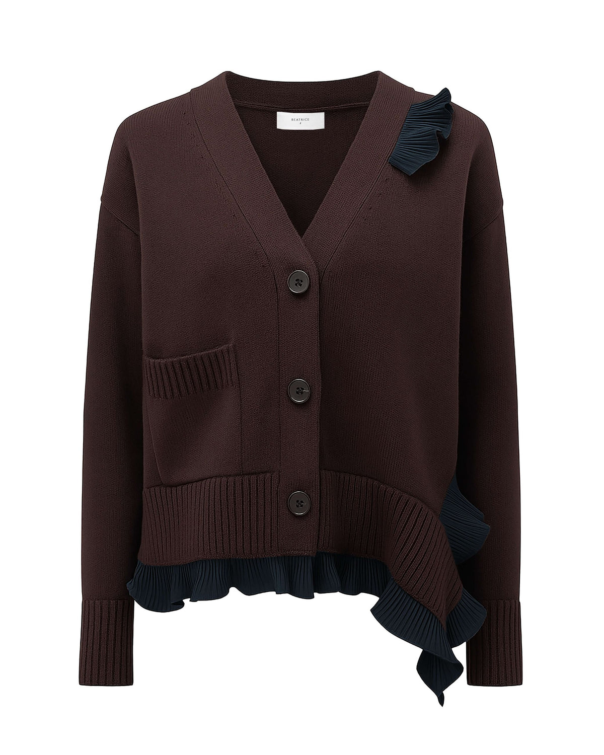 Cardigan In Lana Con Volant