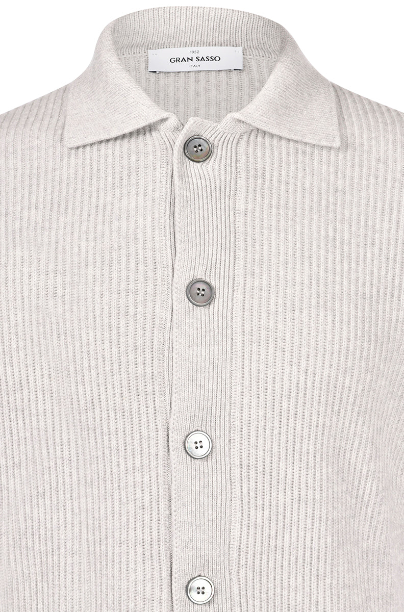 OverShirt In Maglia A Costa Inglese in Cashmere