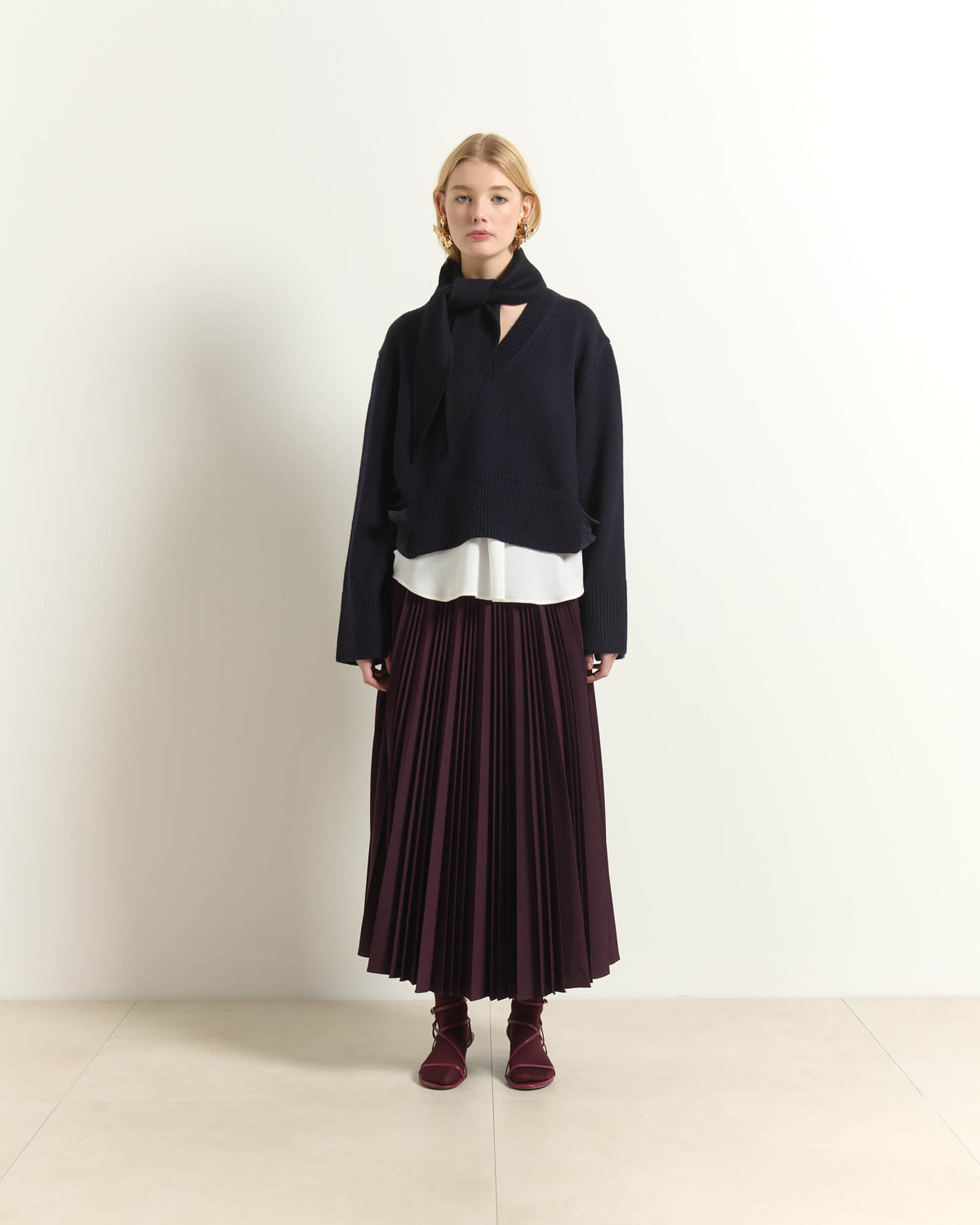 Maglione Scollo a v Con Rouches