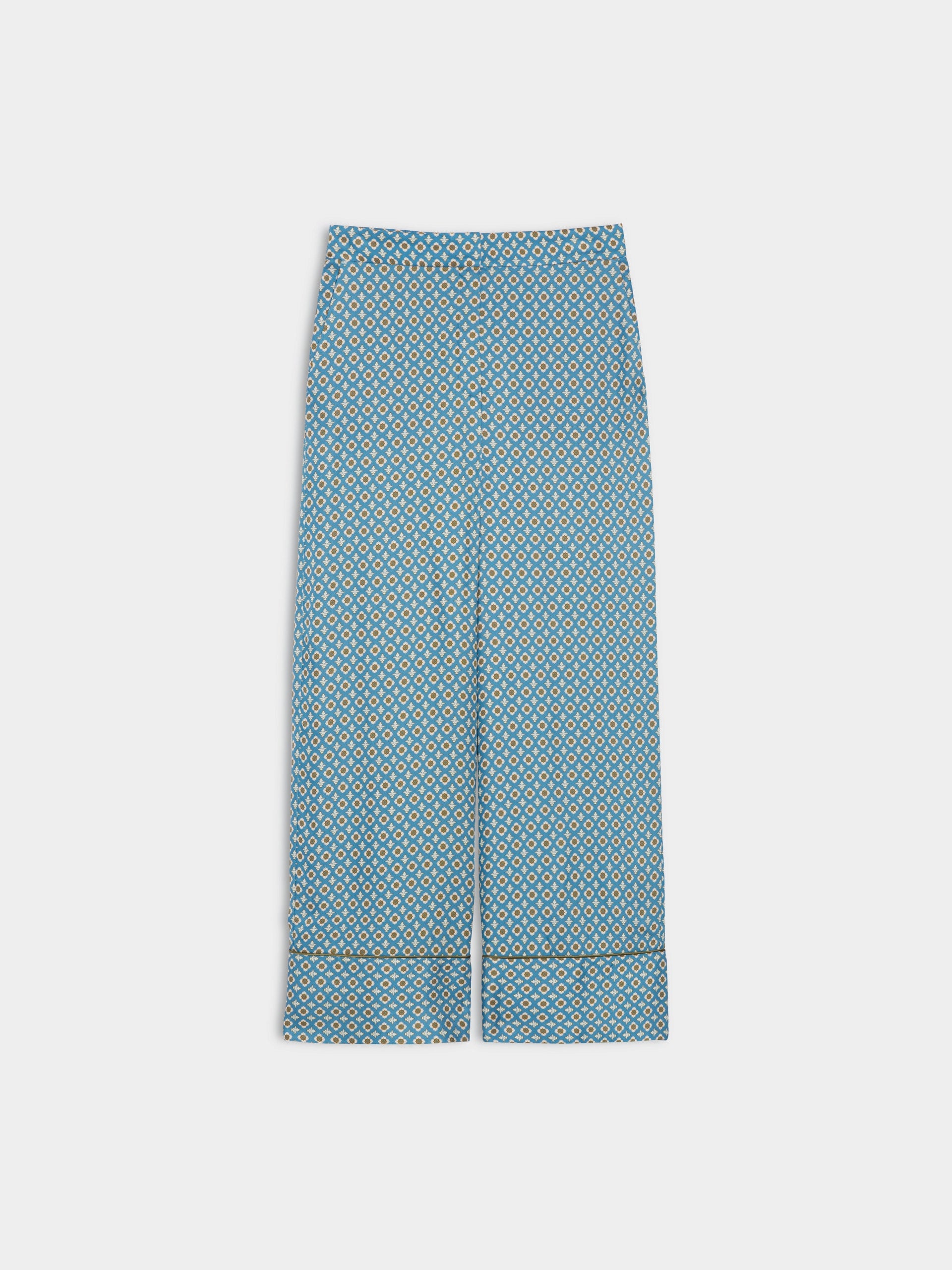 Pantaloni Stampati Morbidi Con Risvolto