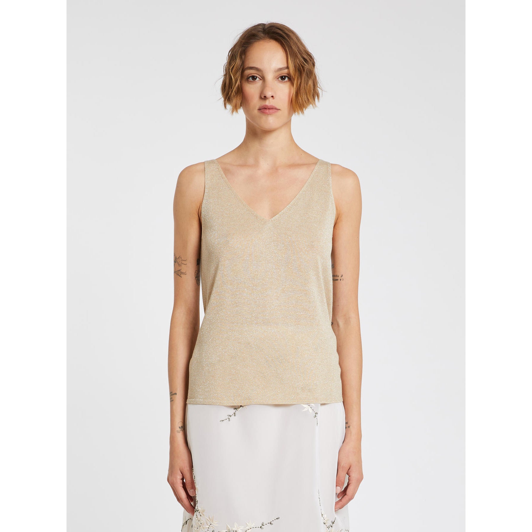Top in Maglia Misto Seta Lurex