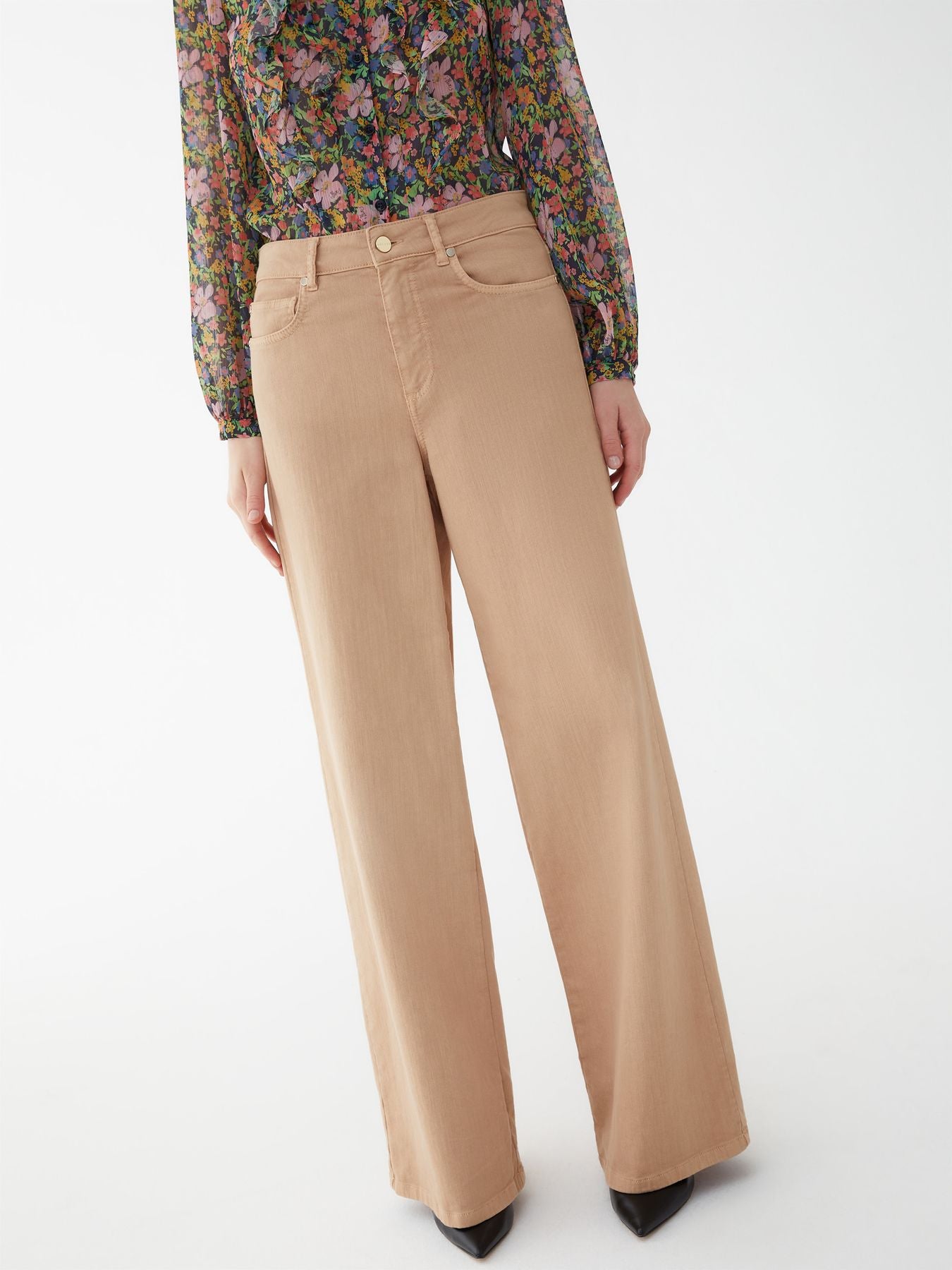 Pantaloni denim gamba larga
