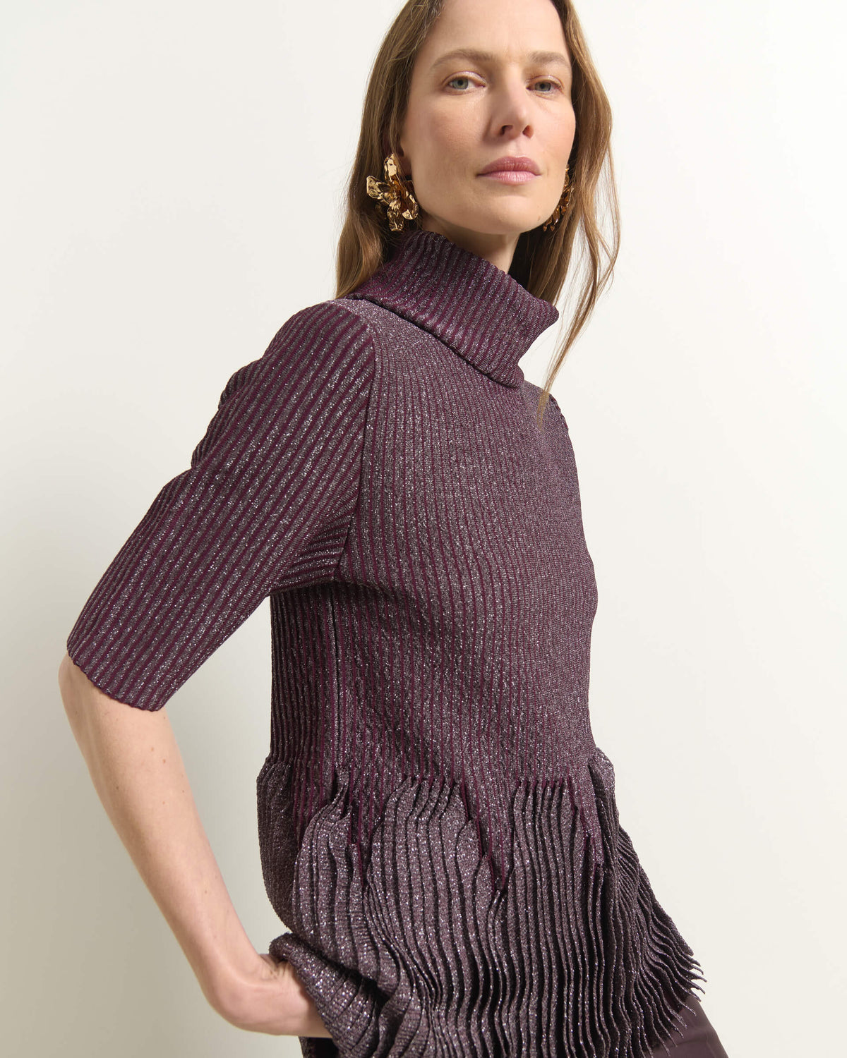 MAGLIA A COSTINE CON FILO LUREX
