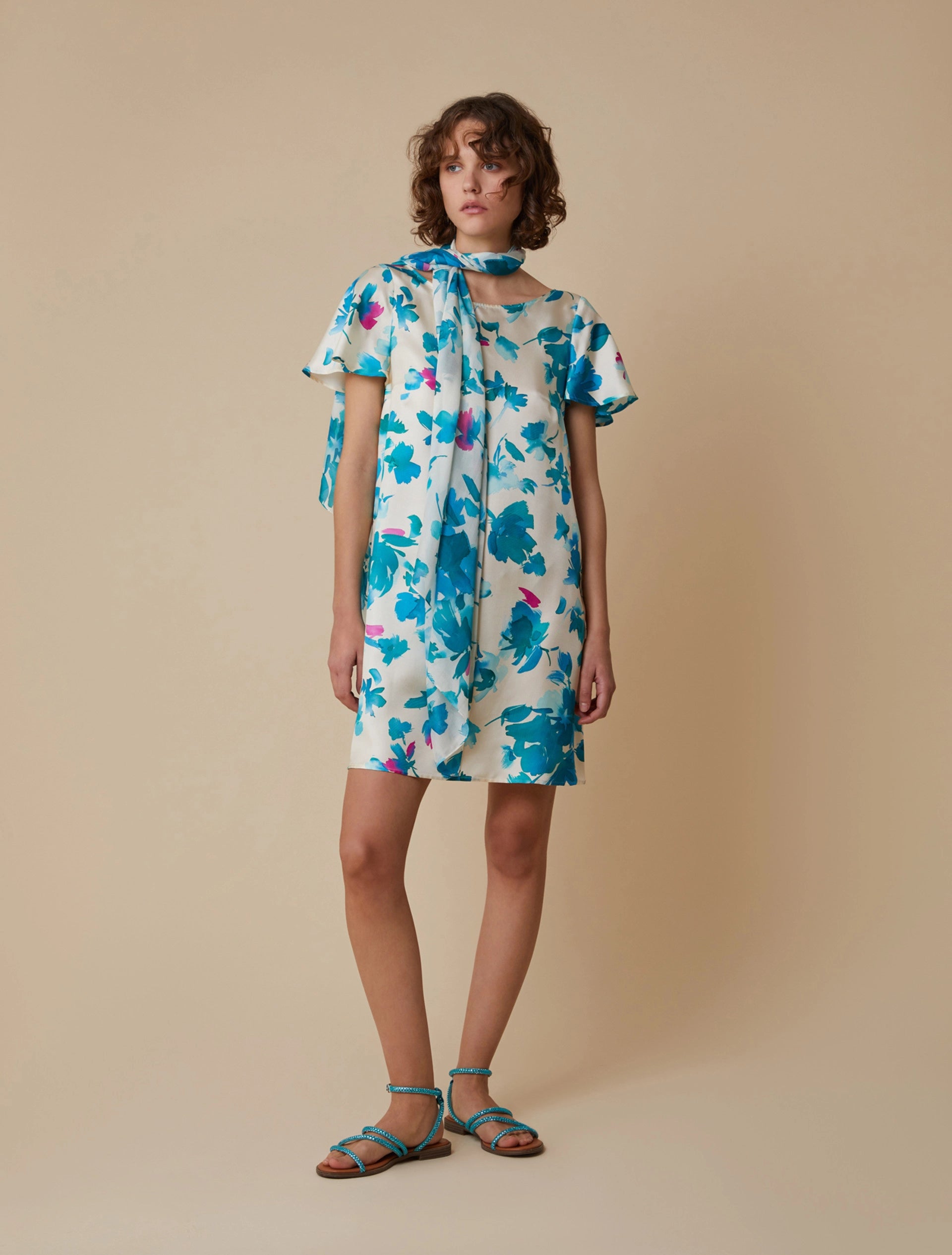 Abito In Twill Di Seta