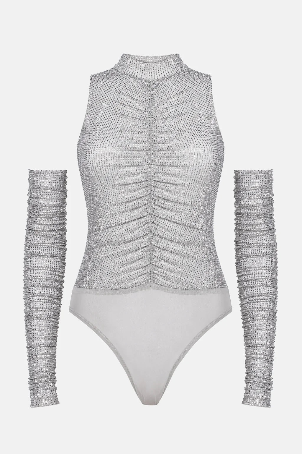 Body con Scollo all'Americana Ricoperto di Strass