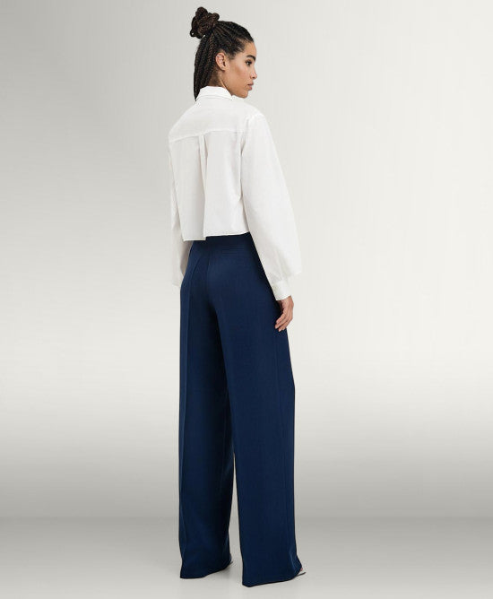 Pantaloni a gamba larga con bottone