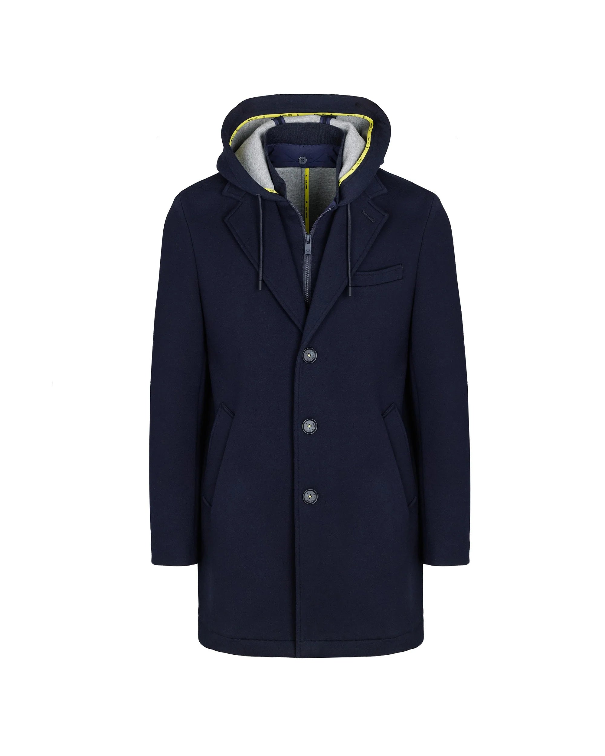 Cappotto Con Cappuccio In Jersey Accoppiato Neoprene