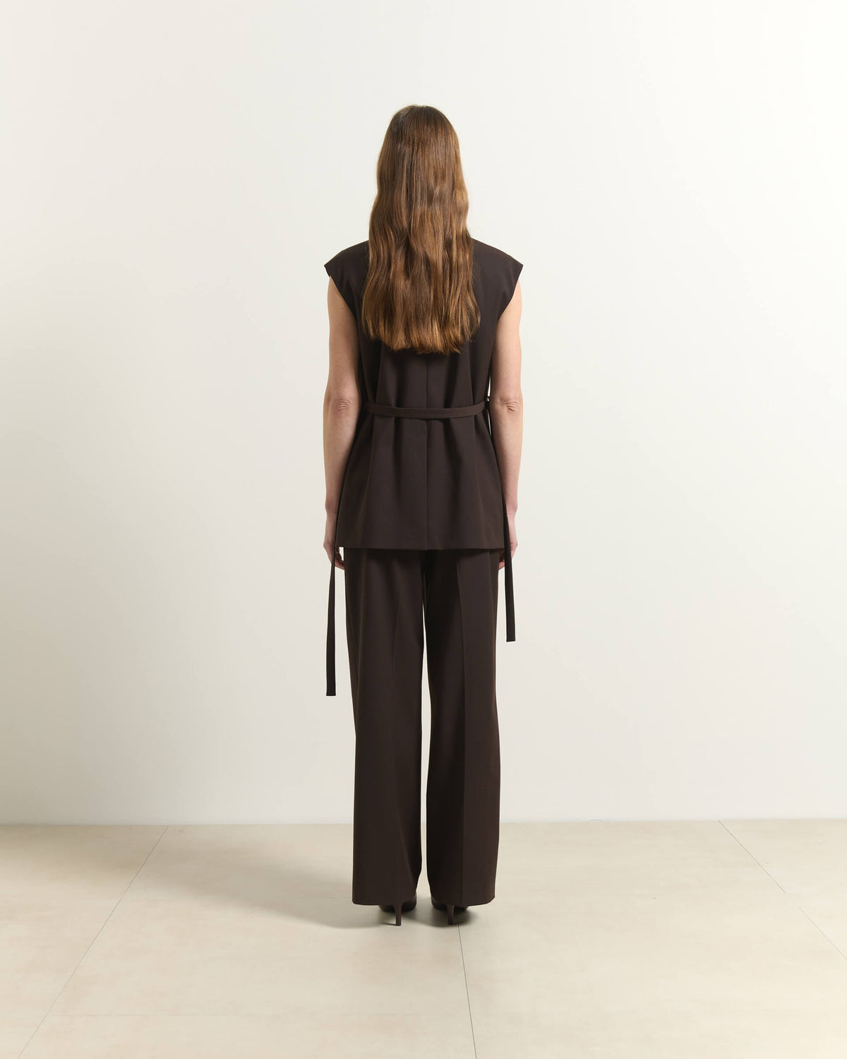 Gilet Sartoriale Smanicato Con Cintura